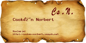 Csokán Norbert névjegykártya