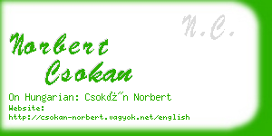 norbert csokan business card